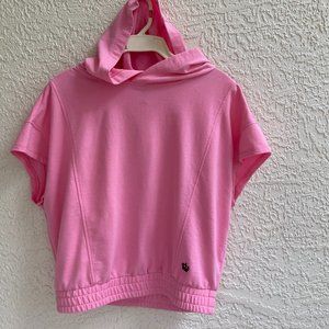 Juicey Couture Hooded  SWEATSHIRT PINK SHORT SLEEVE Top sz S-M